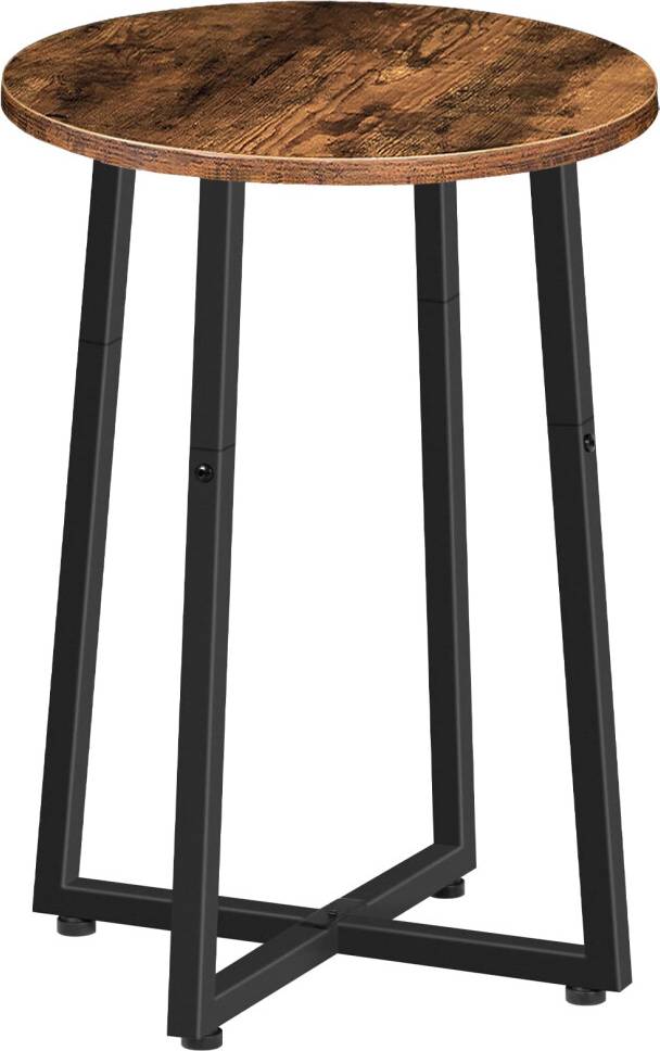 Hoobro Round Small Side Table with Metal Frame Table