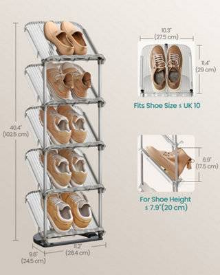 Songmics 5-Tier Slim Sloping Shoe Racks Set Shoe Rack 2pcs