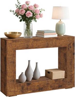 B&Q 2-Tier Rustic Console Table With Storage Shelf Console Table