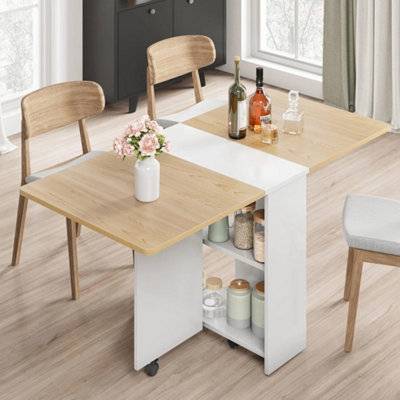 B&Q White Dining Table With Extendable Drop Leaf Table