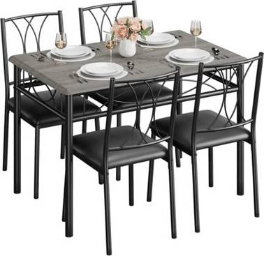 B&Q Dining Table Set For 4 Rectangle Kitchen Table 4pcs