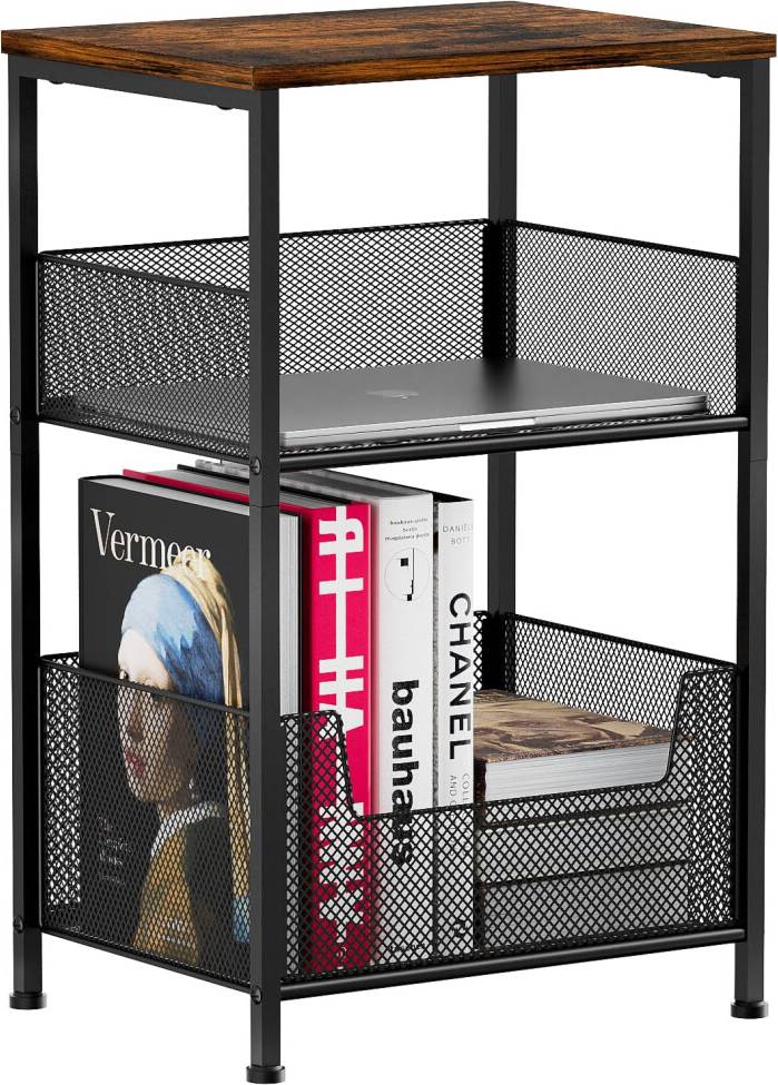 Mutool 3 Tier Side Table with Storage Shelf Table