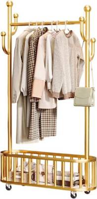 B&Q Rolling Clothes Rack With Storage Shelf Clothes Rack