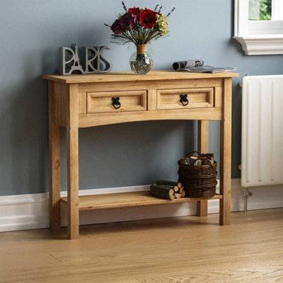 B&Q Console Table Shelf 2 Drawer Storage Unit Console Table