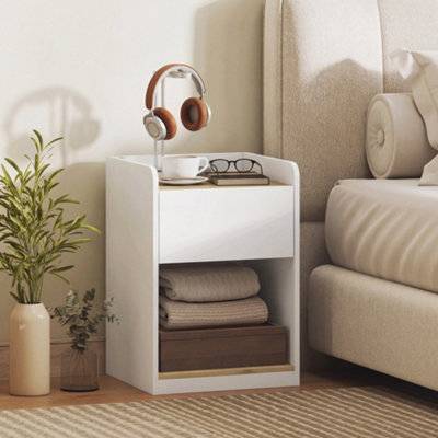 Homcom Bedside Table With Drawer And Shelf Bedside Table