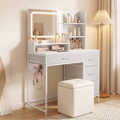 Homcom Vanity Dressing Table 3-Colour Led Mirror Dressing Table