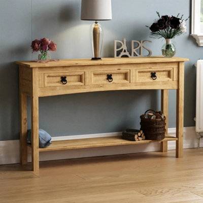 B&Q Console Table 3 Drawer With Shelf Console Table
