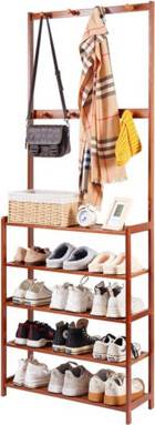 B&Q Hall Tree Coat Rack With 5-Tier Shoe Storage Shelf Shoe Rack