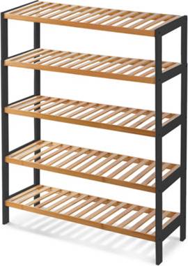 5 Tier Natural Bamboo Shoe Rack