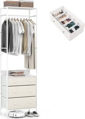 3 Tier Clothes Rack With Drawers
