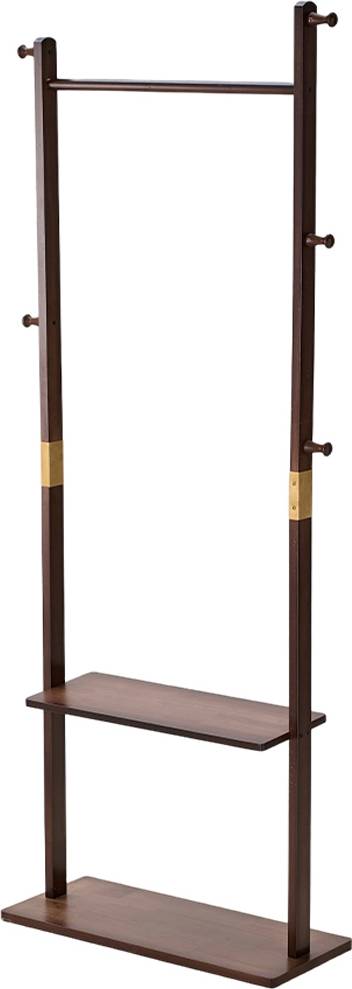 Living and Home Walnut Single Shelf Clothes Rack Clothes Rack