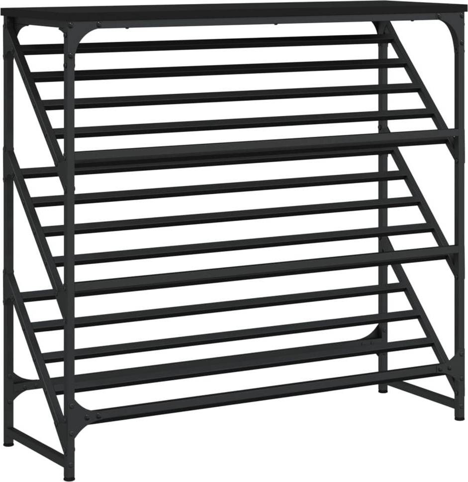 Berkfield Home Shoe Rack Black Engineered Wood Shoe Rack