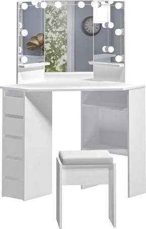 Corner desk Panana Corner Dressing Table With LED Light