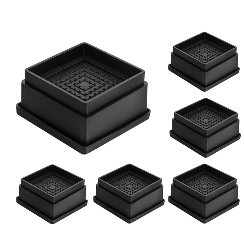 Saudism 1 Inch Adjustable Bed Risers with Rubber Pad Table Leg