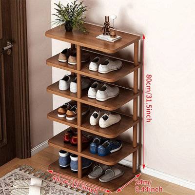 B&Q 6 Tier Brown Multi-Tier Shoe Rack Shoe Rack