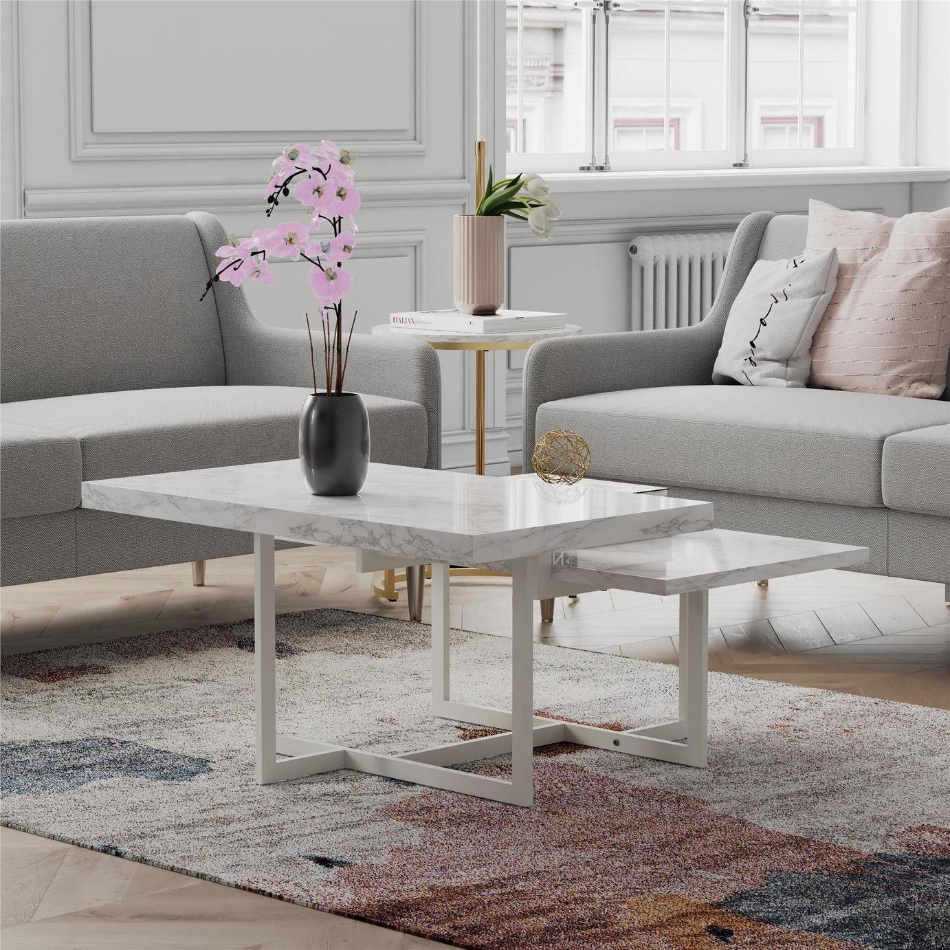 Dorel Brielle Rectangular Coffee Table White Coffee Table