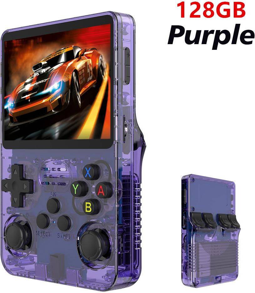 Retro R36S Handheld Video Game Console 128 GB - Purple