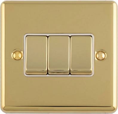 3-Gang Triple 2-Way Metal Rocker Light Switch