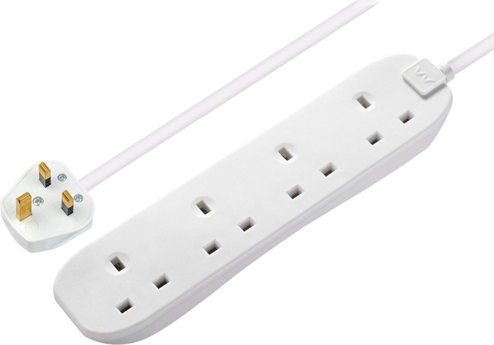Masterplug 4 Socket Extension Lead 1M Cable