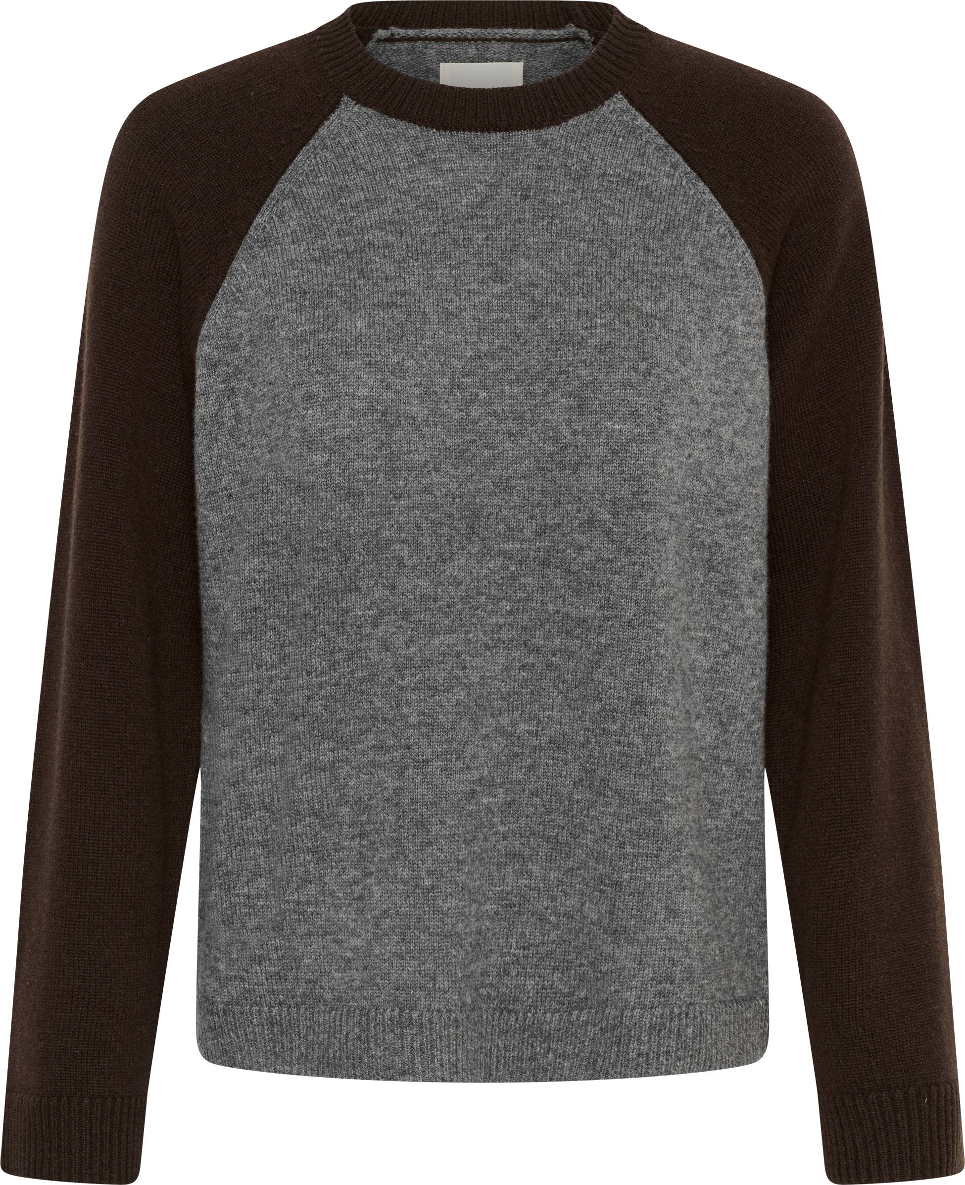 Part Two CleoPW Pullover Grey Mole Colorblock - Brun