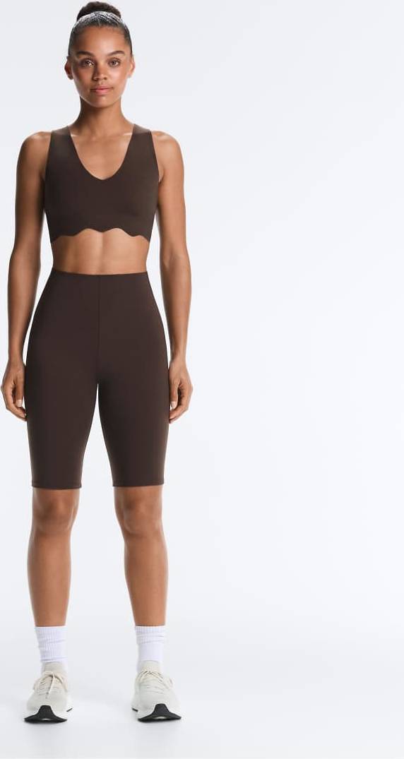 Oysho High Rise Compressive Core Control Shorts - Brown