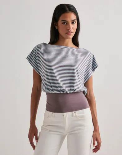 Ruutu Raita Soft Stripe Waist Top - Large