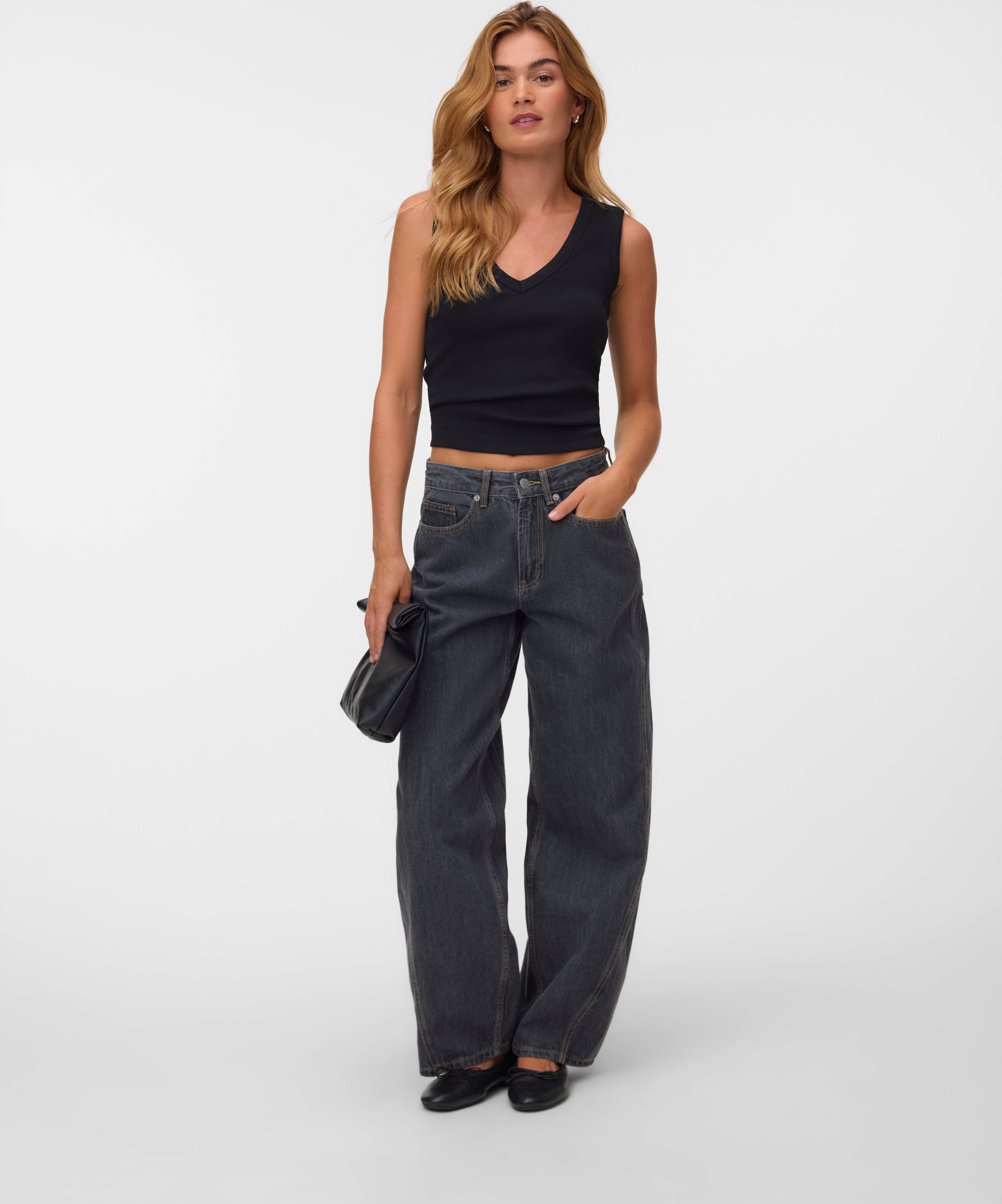 Vero Moda Mid Rise Barrel Fit Jeans