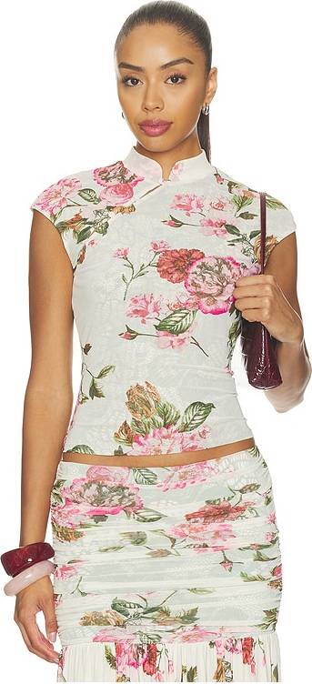 AFRM Adjoa Top Layered Roses
