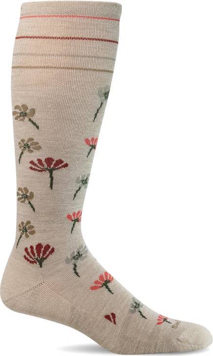 Field Flower Compression Socks - Barley