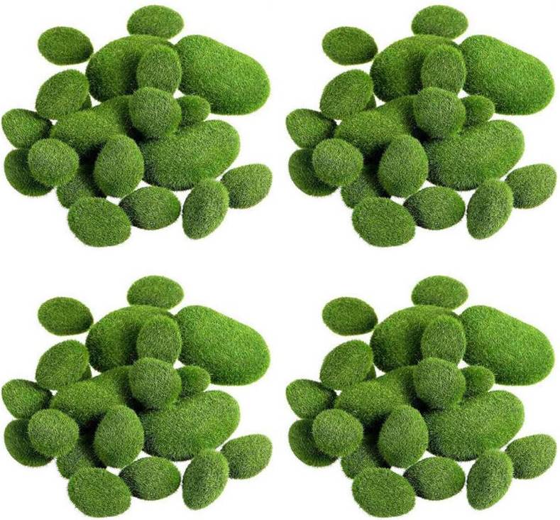 160 Pieces 2 Sizes Artificial Moss Rocks