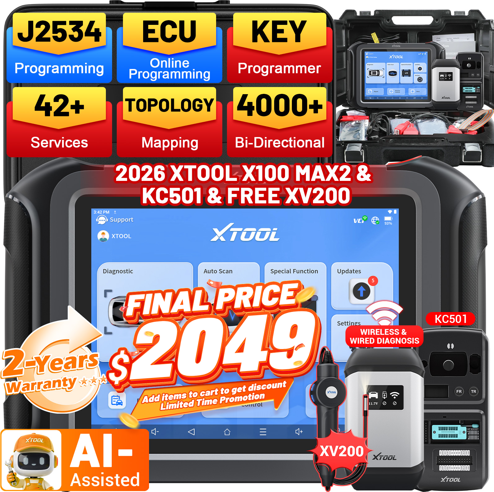 Auto scanner xTool X100 Max2 Auto Key Programmer