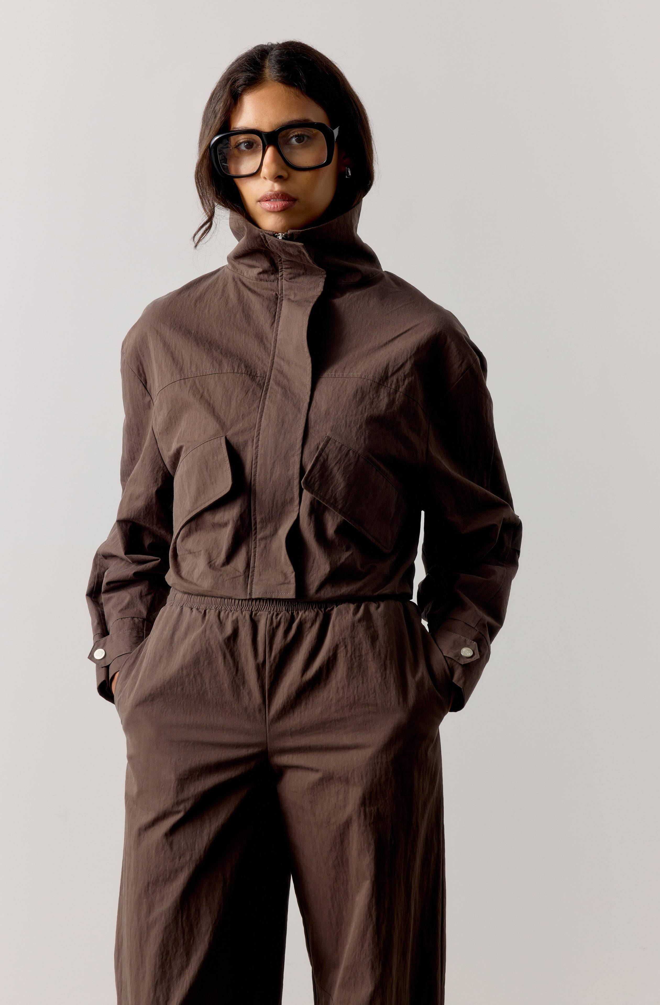 Funnel Neck Shell Jacket