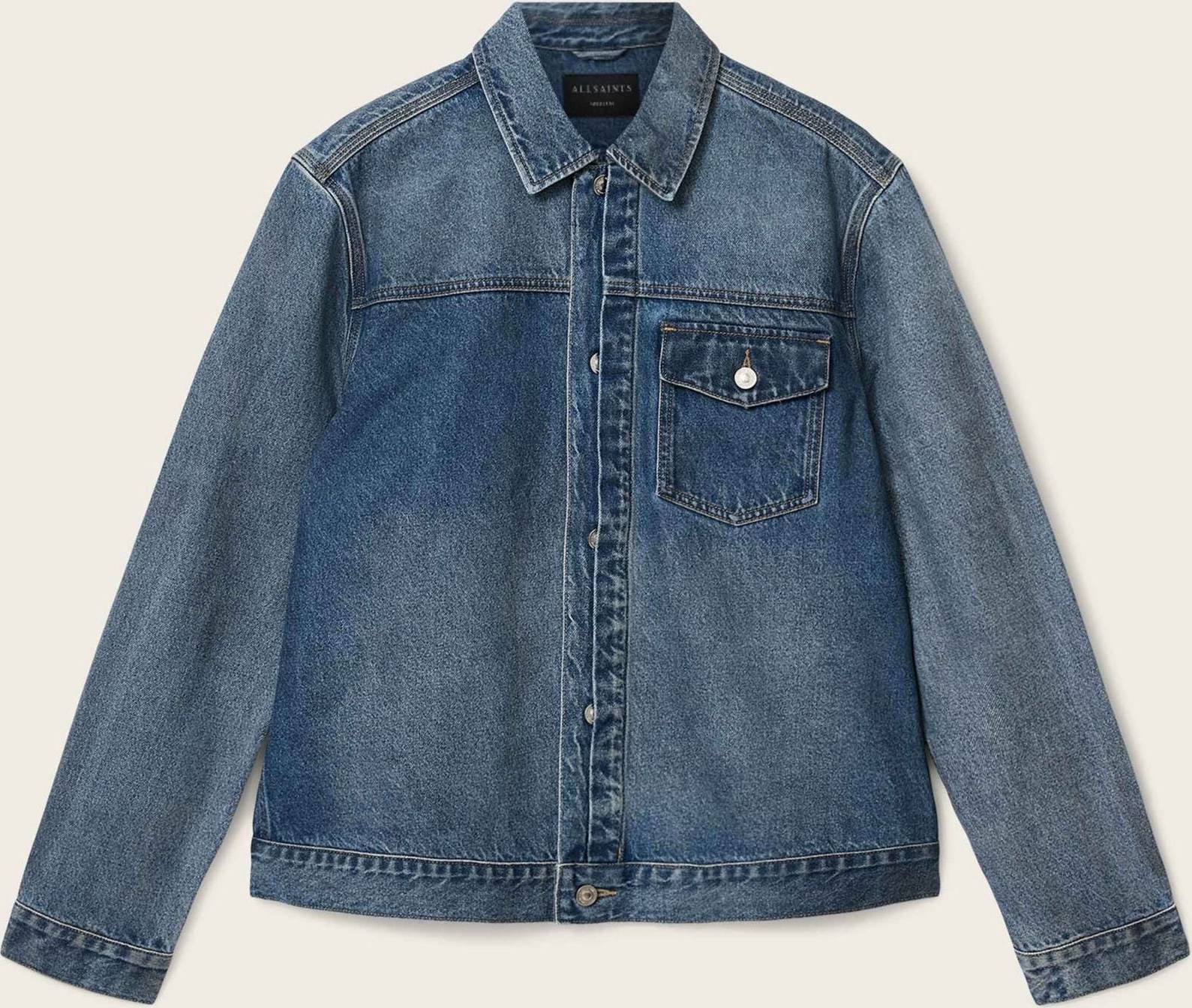 AllSaints Roth Regular Fit Denim Jacket - Blue