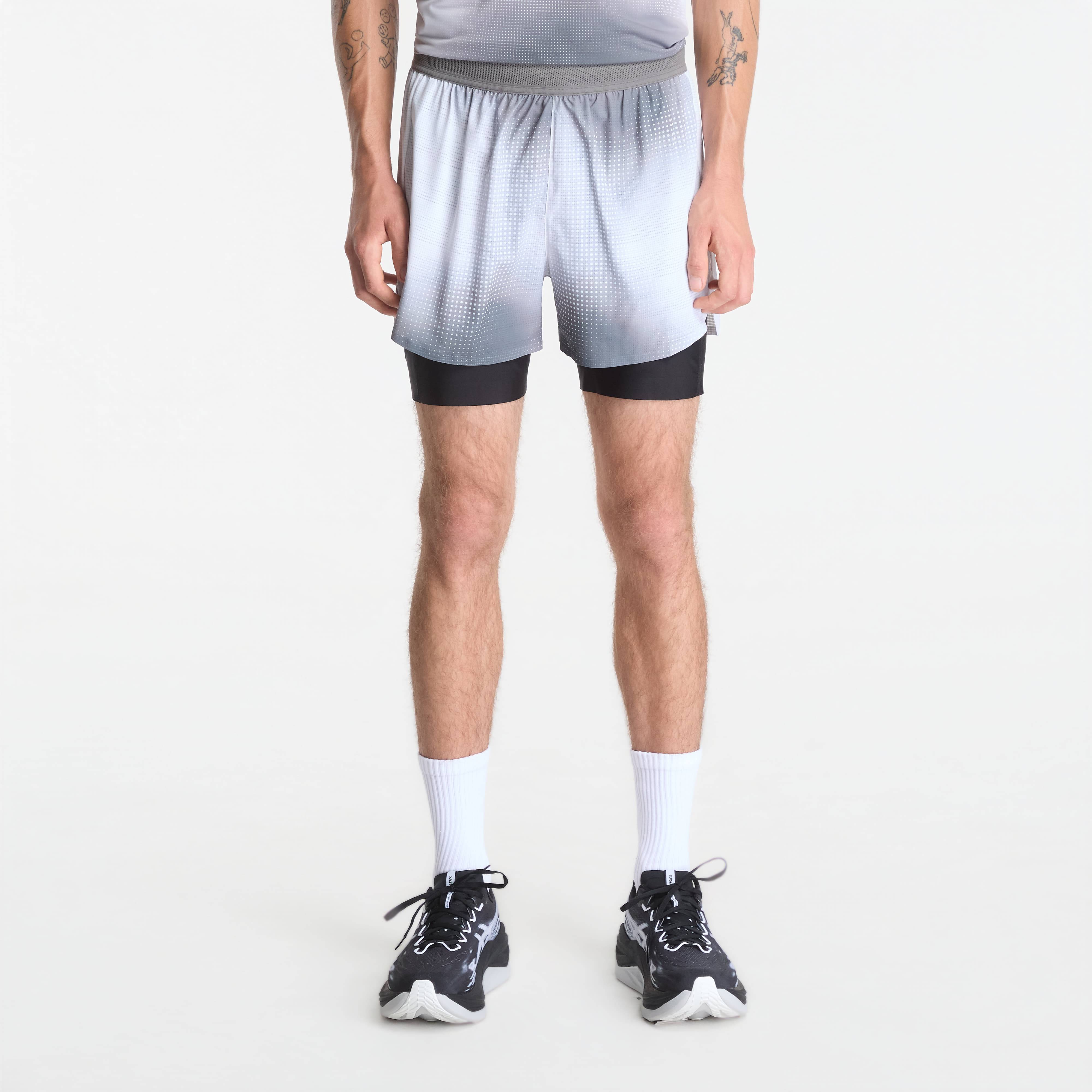 Coolgrid 2-In-1 Run Short Micro Geo Gradient - Slate/Plaster