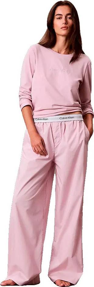 Calvin Klein LS Pant Set Normal Lang Rundhals - Rosa