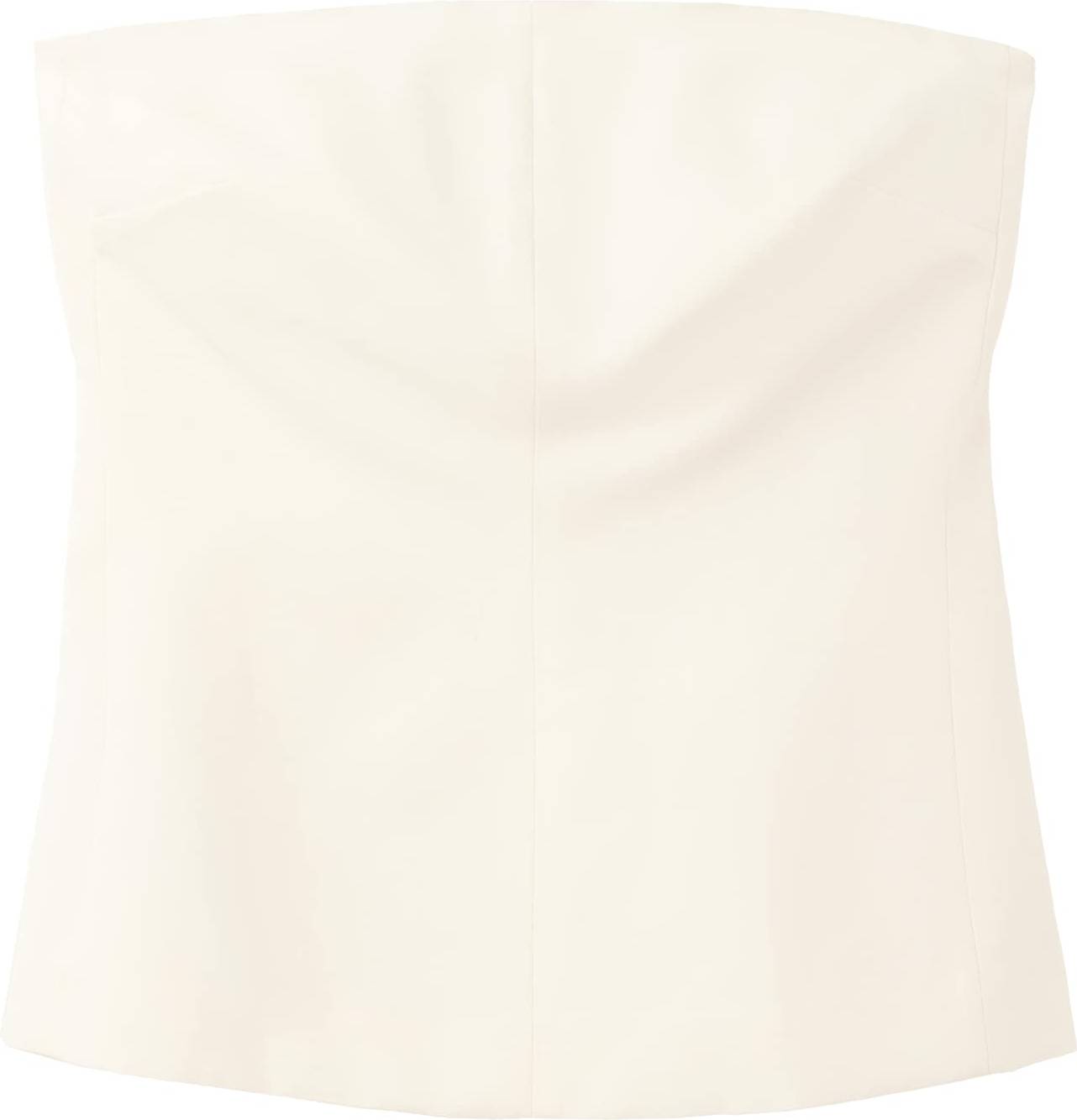 Mango Ribbed Side Ruched Vest Top - Off White