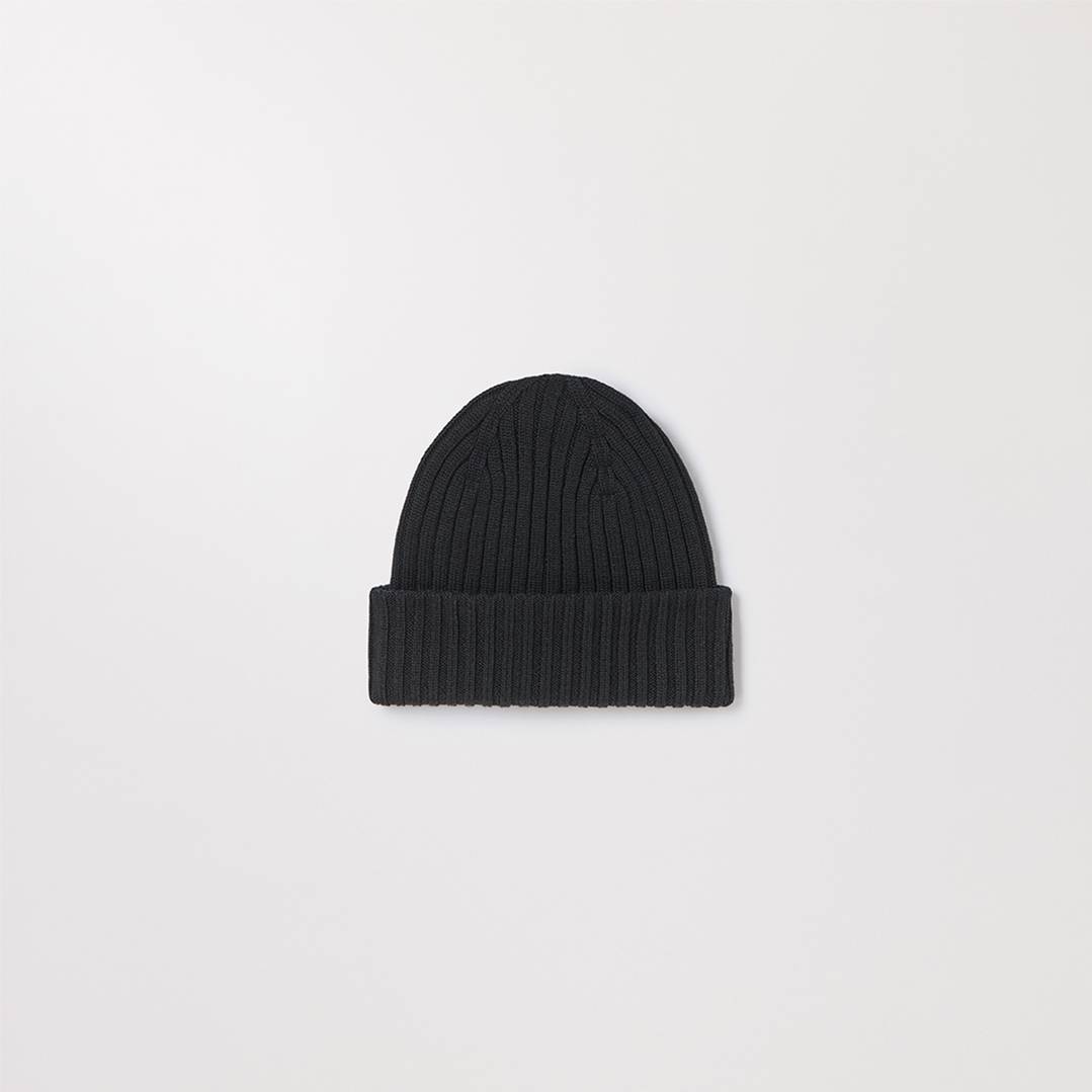 ASKET Ribbed Wool Beanie - Black