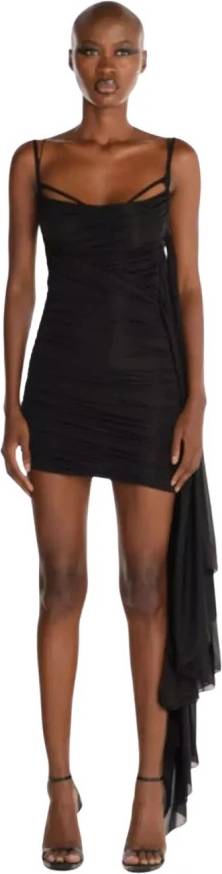 MUGLER Mini Kjole Med Rynk - Sort