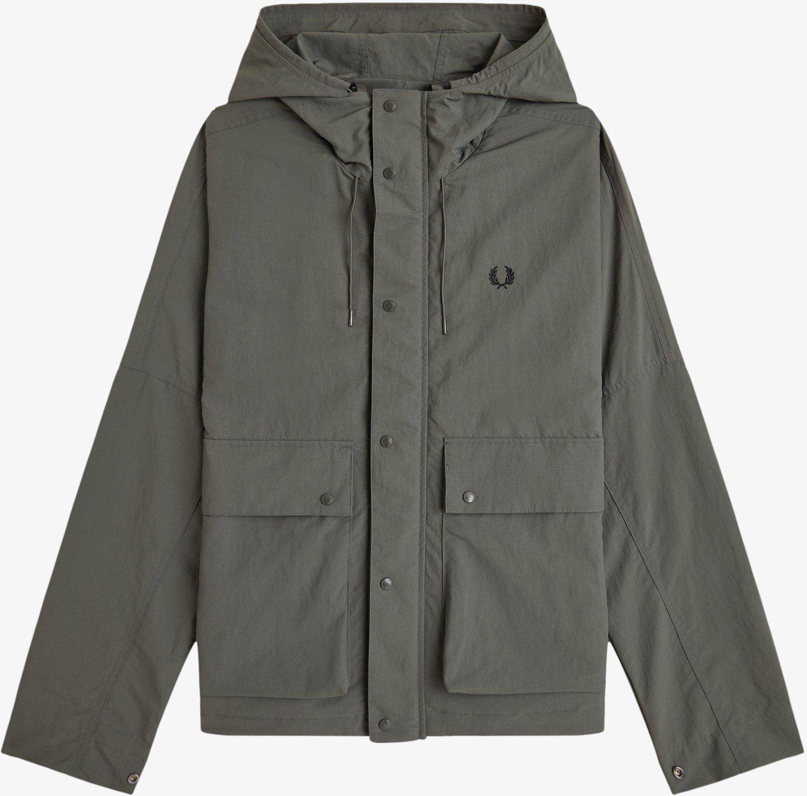 Fred Perry Cropped Ripstop Parka Jacket - Field Green