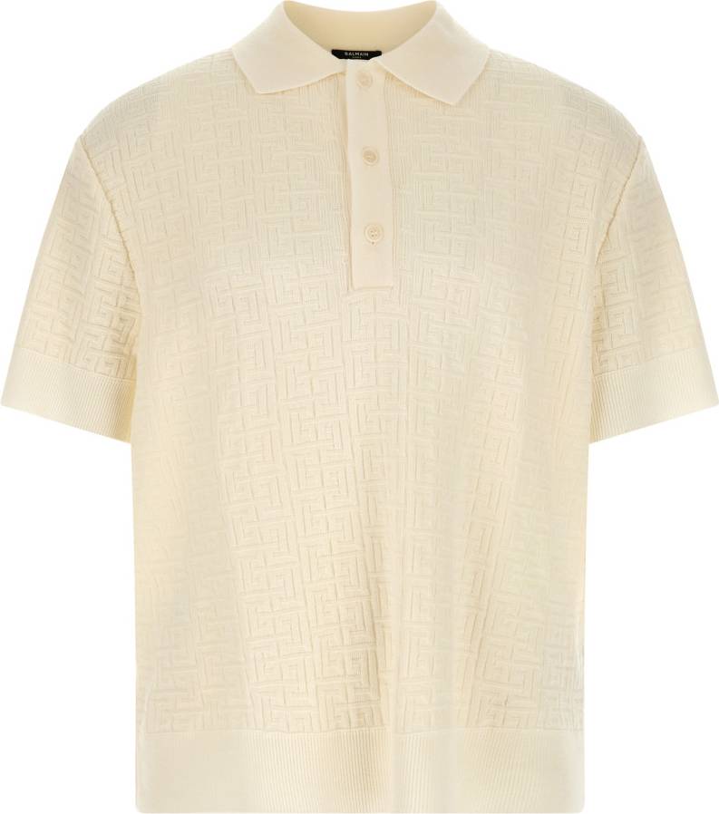 Balmain Toppar Linne Monogram Polo - Herr