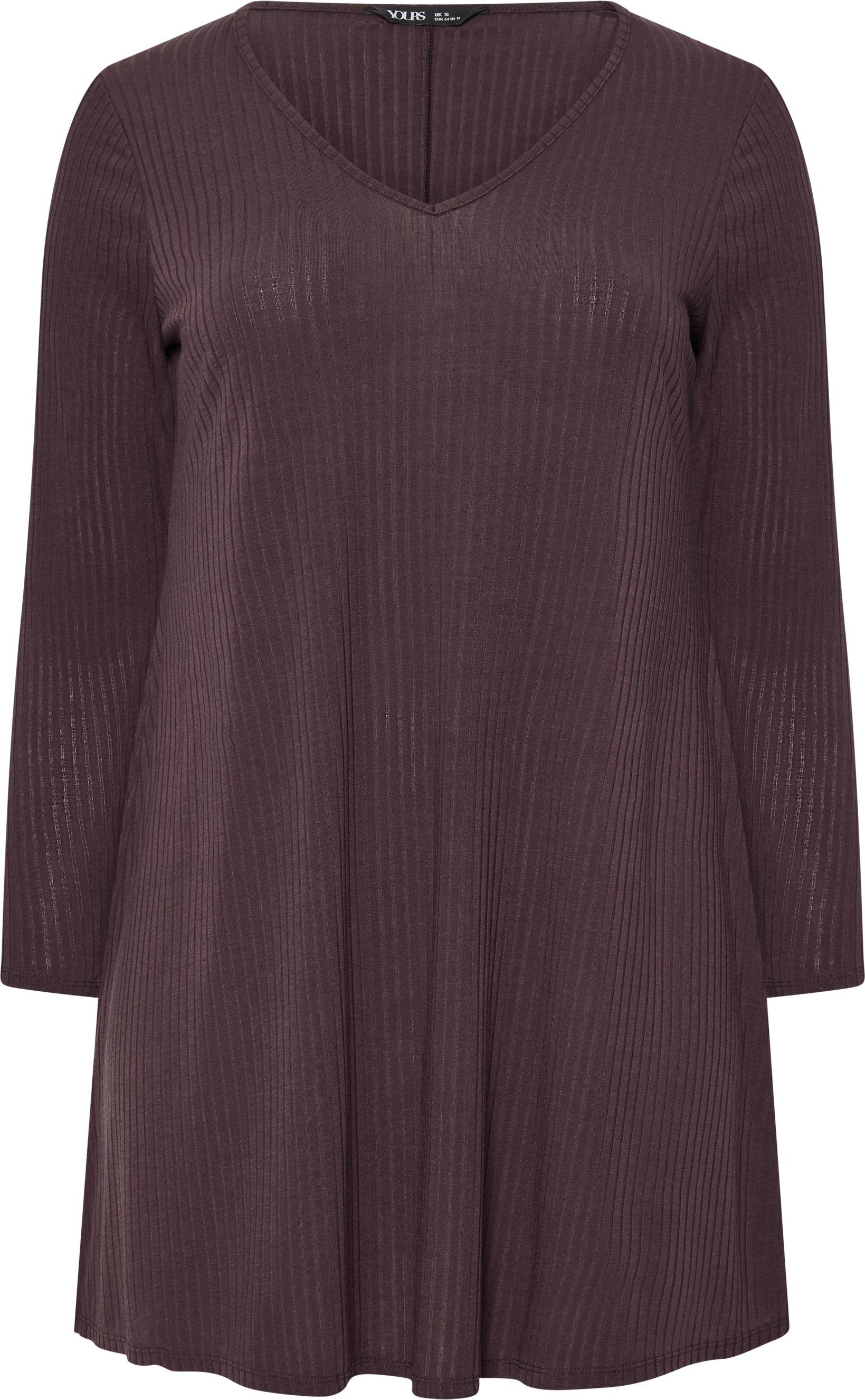 Yours Plus Size Purple Ribbed Mini Dress