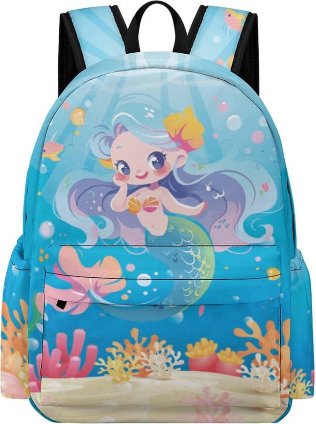 Mermaid Cartoon Backpack - Large Capacity