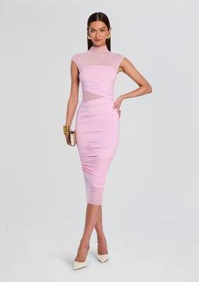 SER.O.YA Mesh Ruched Midi Dress
