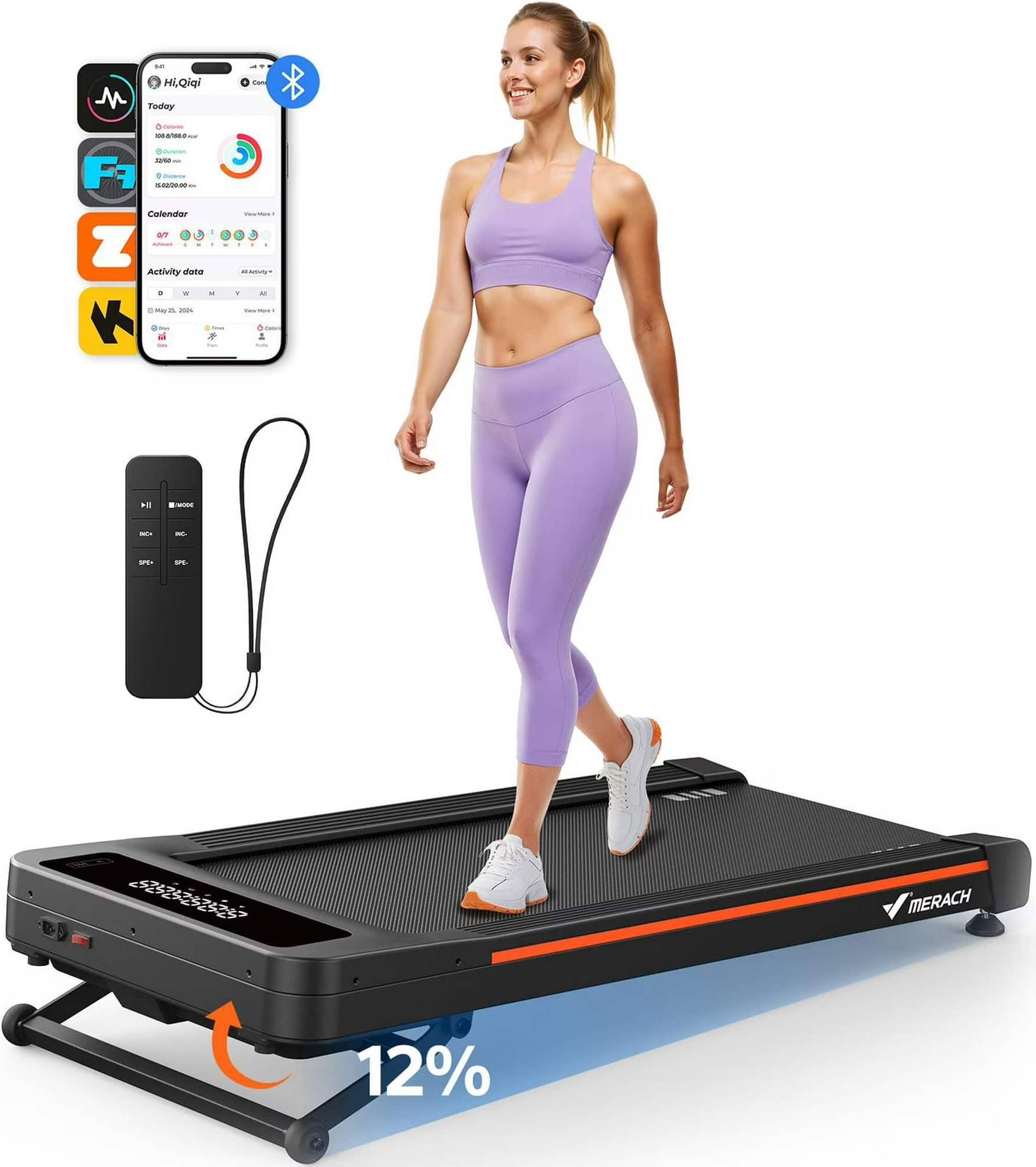 Treadmill with incline Merach Treadmill 12% Auto Incline