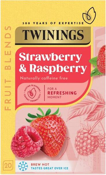 Twinings Strawberry Raspberry Tea Bags 20 Pack 20pcs