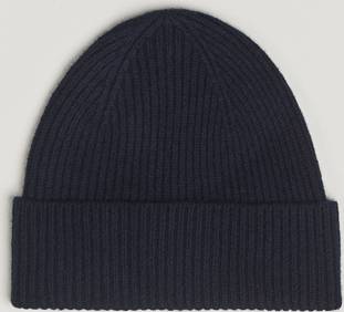 Amanda Christensen Rib Knitted Merino Wool Cap - Navy