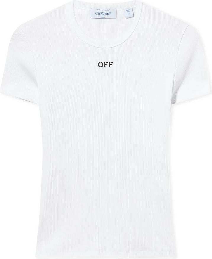 Off-White Off Stamp Ribbed Basic Tee Toppar - Off White