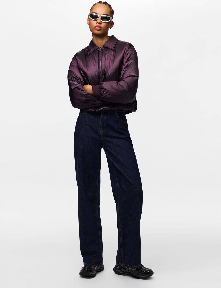 Pieces Pcelara Ribstop Bomberjacka - Plum Perfect