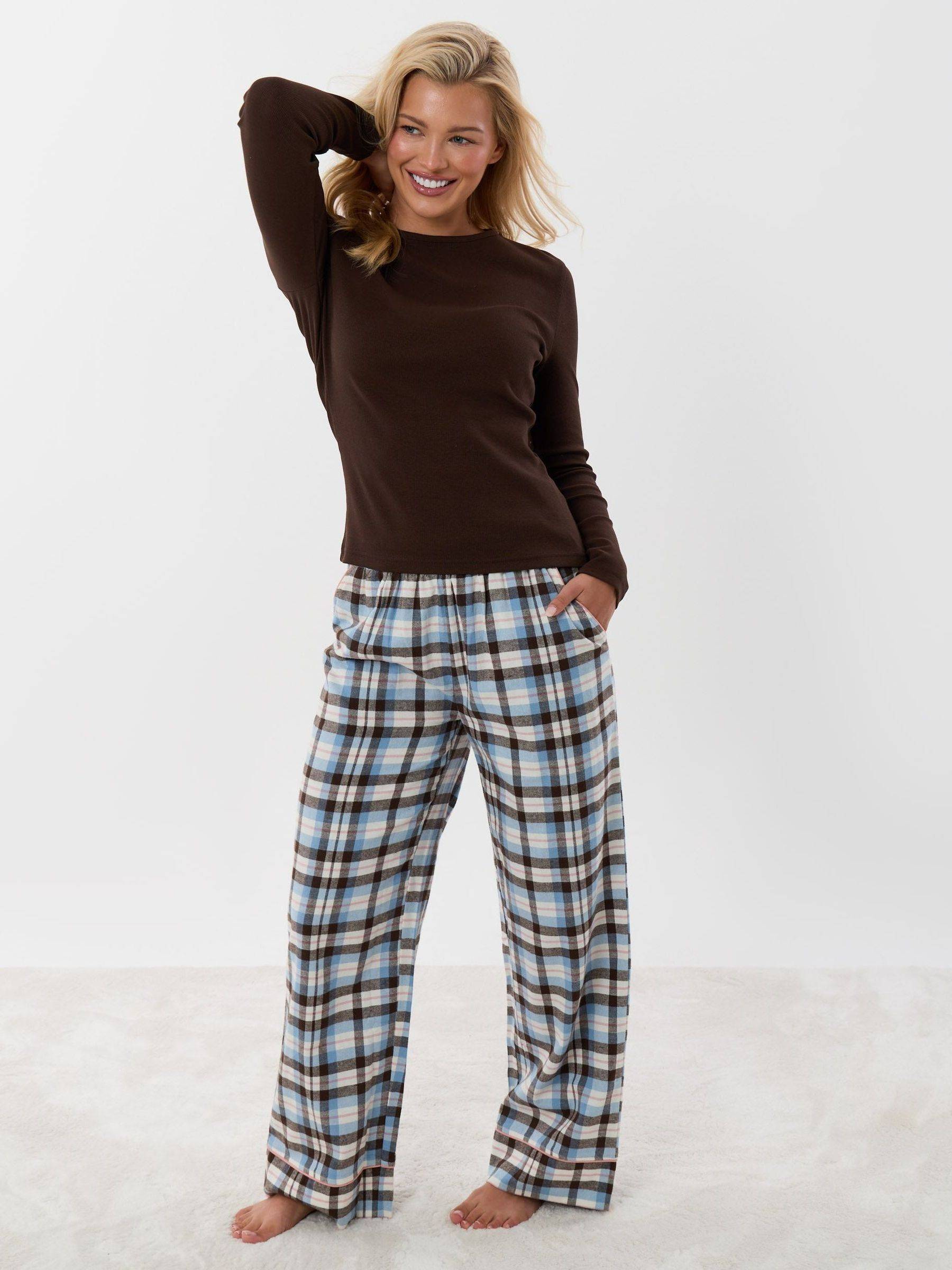 Threadbare Petite Bomull Lång Pyjamas Set
