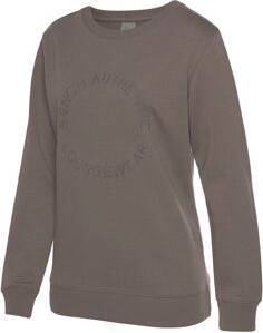 Bench Sweatshirt Loungewear Rundhals Rippbündchen - Grau Taupe